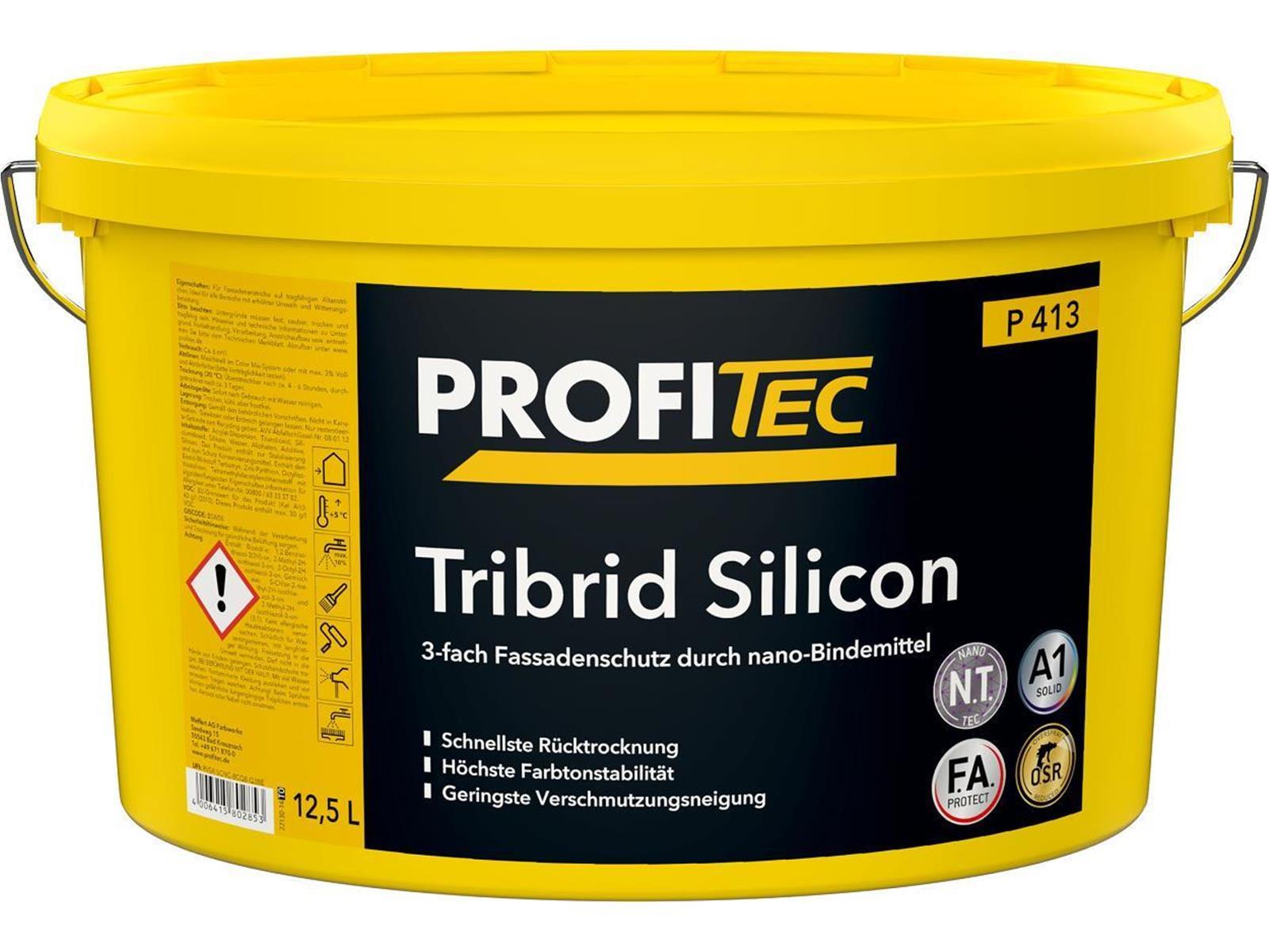 ProfiTec P413 Tribrid Silicon Fassadenfarbe 5 L Weiß