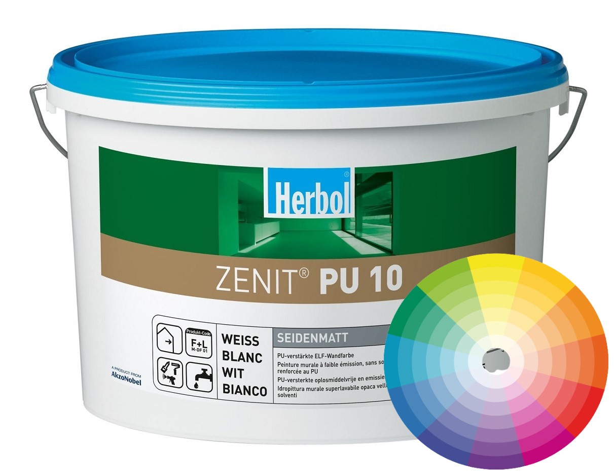 Herbol Zenit PU 10 Latexfarbe seidenmatt 12,5 Liter Getönt
