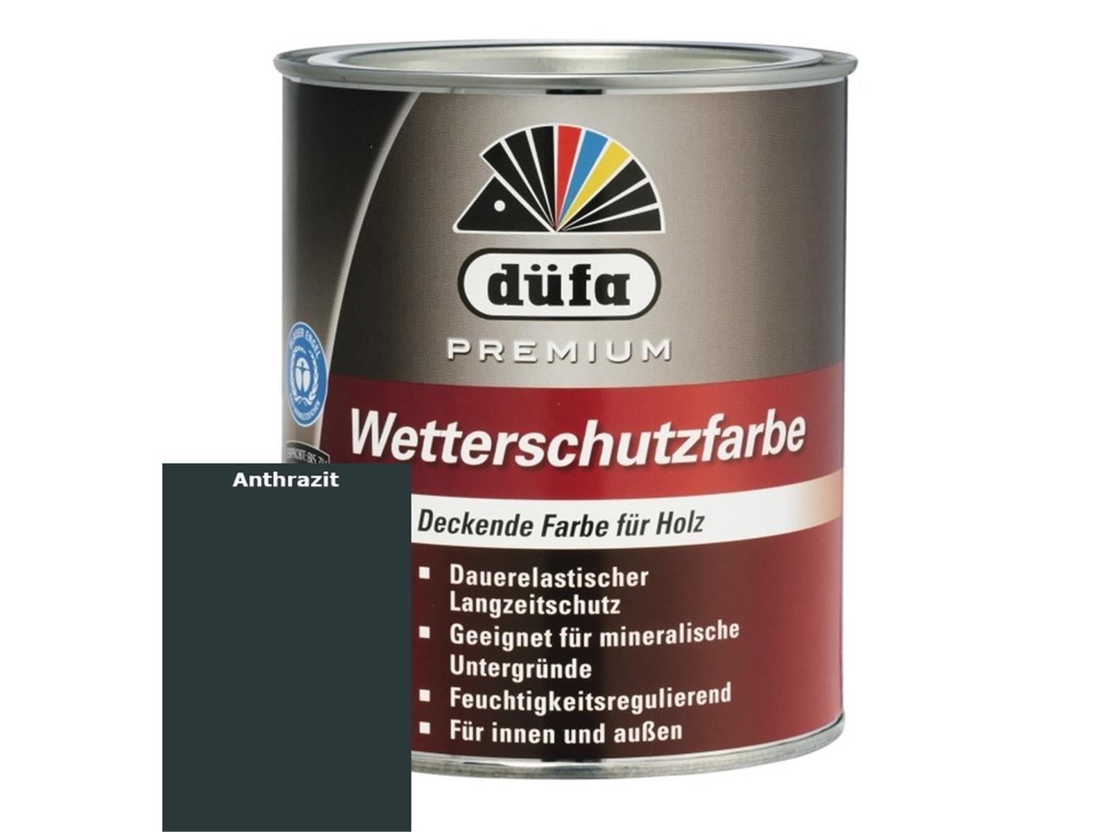 düfa Premium Wetterschutzfarbe & Holzfarbe Anthrazit 2,5 L